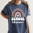School Librarian For Women Cute Bookworm Book School Library Women's Comfort Colors T-Shirt Moss