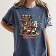 He Sees What You'Ve Been Reading Santa Christmas Bookish Women's Comfort Colors T-Shirt Moss He Sees What You'Ve Been Reading Santa Christmas Bookish Women's Comfort Colors T-Shirt Moss