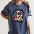 He Sees What You'Ve Been Reading Santa Xmas Book Lover Women's Comfort Colors T-Shirt Moss