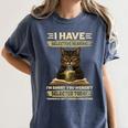 i Have Selective Hearing Cat Coffee Books Retro Women's Comfort Colors T-Shirt Moss