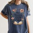 She Blooms Among The Pages Women Mom Wife Floral Book Lover Premium Tri-Blend Women's Comfort Colors T-Shirt Moss