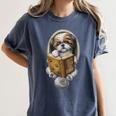 Shih Tzu Book How To Train Your Human Funny Dog Motif Women's Comfort Colors T-Shirt Moss Shih Tzu Book How To Train Your Human Funny Dog Motif Women's Comfort Colors T-Shirt Moss