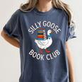 Silly Goose Book Club Reading Lover Women's Comfort Colors T-Shirt Moss
