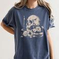 Skull Books Flowers Goth Reader Grunge Dark Alt Aesthetic Women's Comfort Colors T-Shirt Moss Skull Books Flowers Goth Reader Grunge Dark Alt Aesthetic Women's Comfort Colors T-Shirt Moss
