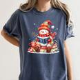 Snowman Reading Books Lovers Christmas Librarian Bookworm Women's Comfort Colors T-Shirt Moss Snowman Reading Books Lovers Christmas Librarian Bookworm Women's Comfort Colors T-Shirt Moss