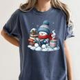 Snowman Reading Books Lovers Librarian Bookworm Christmas Women's Comfort Colors T-Shirt Moss Snowman Reading Books Lovers Librarian Bookworm Christmas Women's Comfort Colors T-Shirt Moss