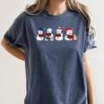 Snowman Reading Books Teacher Librarian Bookworm Christmas Women's Comfort Colors T-Shirt Moss