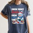 Snowman Winter Snow So Many Books Christmas Snow Little Time Women's Comfort Colors T-Shirt Moss
