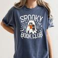 Spooky Book Club Cute Ghost Reading Book Halloween Costume Women's Comfort Colors T-Shirt Moss Spooky Book Club Cute Ghost Reading Book Halloween Costume Women's Comfort Colors T-Shirt Moss