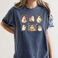 Spooky Teacher Halloween Ghost Reading Book Trick Or Treat Women's Comfort Colors T-Shirt Moss