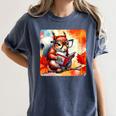 Squirrel Reading Comic Book On Autumn Branch Glasses Leaves Women's Comfort Colors T-Shirt Moss