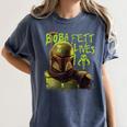 Star Wars The Book Of Boba Fett Neon Boba Fett Lives Poster Women's Comfort Colors T-Shirt Moss