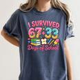 Survived 67 Days Of School Ice Cream Drip Apple Pencil Book Women's Comfort Colors T-Shirt Moss Survived 67 Days Of School Ice Cream Drip Apple Pencil Book Women's Comfort Colors T-Shirt Moss