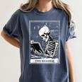 Tarot Card Shirt The Reader Tarot Skeleton Reading Book Women's Comfort Colors T-Shirt Moss