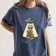 Teacher Alien Books UFO Reading Take Me To Your Reader Women's Comfort Colors T-Shirt Moss