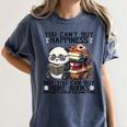 Teacher Bookworm Book Lover Panda Reading Book Librarian Tee Women's Comfort Colors T-Shirt Moss