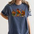 Teacher Fall Thanksgiving Turkey Reading Books Lovers Women's Comfort Colors T-Shirt Moss