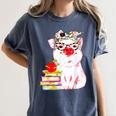 Teacher Pig Cute Farm Animal Book Lover School Student For Men Women Kids Women's Comfort Colors T-Shirt Moss