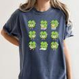 Teacher Reading Shamrock St Patrick’s Day Book Lover Kids Women's Comfort Colors T-Shirt Moss