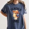 Teacher Snail With Glasses On Books Cute Pre-K Kindergarten Women's Comfort Colors T-Shirt Moss Teacher Snail With Glasses On Books Cute Pre-K Kindergarten Women's Comfort Colors T-Shirt Moss