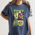 Teenage Mutant Ninja Turtles Retro Neon Comic Book Panels Women's Comfort Colors T-Shirt Moss