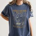 Tired Mom Book Club Running On Coffee Chaos And Chapters Women's Comfort Colors T-Shirt Moss