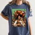 History Month Black Afro Girl Women Book Lovers Floral Women's Comfort Colors T-Shirt Moss History Month Black Afro Girl Women Book Lovers Floral Women's Comfort Colors T-Shirt Moss