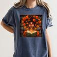History Month Black Afro Girl Women Book Lovers Women's Comfort Colors T-Shirt Moss