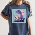 Trex Reading Book Dinosaur Women's Comfort Colors T-Shirt Moss Trex Reading Book Dinosaur Women's Comfort Colors T-Shirt Moss