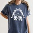 You Had Me At Trigger Warning Skeleton Book Reading Lover Women's Comfort Colors T-Shirt Moss