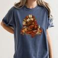 Turkey Reading Books Fall Season Thanksgiving Teacher Book Women's Comfort Colors T-Shirt Moss Turkey Reading Books Fall Season Thanksgiving Teacher Book Women's Comfort Colors T-Shirt Moss
