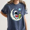 UFO Alien Astronaut Reading Book In Space Women's Comfort Colors T-Shirt Moss UFO Alien Astronaut Reading Book In Space Women's Comfort Colors T-Shirt Moss