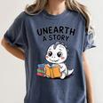 Unearth a Story Cute Dinosaur Summer Reading 2026 Dino Book Women's Comfort Colors T-Shirt Moss Unearth a Story Cute Dinosaur Summer Reading 2026 Dino Book Women's Comfort Colors T-Shirt Moss