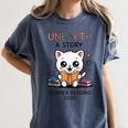 Unearth a Story Cute Kitten Summer Reading 2026 Cat Book Women's Comfort Colors T-Shirt Moss Unearth a Story Cute Kitten Summer Reading 2026 Cat Book Women's Comfort Colors T-Shirt Moss
