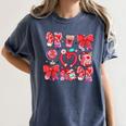 Valentine Teacher Coquette Bow Pencil Heart Book Girl Women Women's Comfort Colors T-Shirt Moss Valentine Teacher Coquette Bow Pencil Heart Book Girl Women Women's Comfort Colors T-Shirt Moss