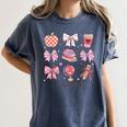 Valentine Teacher Cute Bows Apple Globe Pencil Books Art Women's Comfort Colors T-Shirt Moss Valentine Teacher Cute Bows Apple Globe Pencil Books Art Women's Comfort Colors T-Shirt Moss