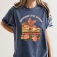 Valentine's Swooning Over Stories Cupid And Book Lover Tee Women's Comfort Colors T-Shirt Moss
