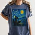 Van Gogh Starry Night Fantasy Reader Dragon Reading Book Women's Comfort Colors T-Shirt Moss Van Gogh Starry Night Fantasy Reader Dragon Reading Book Women's Comfort Colors T-Shirt Moss