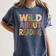 Wild About Reading Book Animal Children's Book Lover Teacher Women's Comfort Colors T-Shirt Moss Wild About Reading Book Animal Children's Book Lover Teacher Women's Comfort Colors T-Shirt Moss
