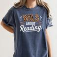 Wild About Reading Books Reader Lover Bookworm Leopard Print Women's Comfort Colors T-Shirt Moss Wild About Reading Books Reader Lover Bookworm Leopard Print Women's Comfort Colors T-Shirt Moss