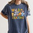 Wild About Reading Kid Love Wild Animal Books Back To School Women's Comfort Colors T-Shirt Moss Wild About Reading Kid Love Wild Animal Books Back To School Women's Comfort Colors T-Shirt Moss