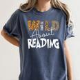 WILD ABOUT READING Reading Books Bookworm Library Day Women's Comfort Colors T-Shirt Moss
