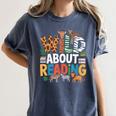 Wild About Reading Zoo Animals Books Reader Lover Women's Comfort Colors T-Shirt Moss