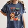 Wild About Reading Zoo Animals For Bookworm Book Reader Women's Comfort Colors T-Shirt Moss Wild About Reading Zoo Animals For Bookworm Book Reader Women's Comfort Colors T-Shirt Moss