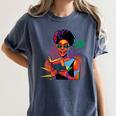 Woman Reading Book Lover Geometric Girl Afro History Women's Comfort Colors T-Shirt Moss