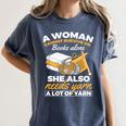 Woman Survives On Books Yarn Knitting Crochet Premium Tri-Blend Women's Comfort Colors T-Shirt Moss Woman Survives On Books Yarn Knitting Crochet Premium Tri-Blend Women's Comfort Colors T-Shirt Moss