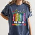 Women Floral Book Big Fan Of Human Rights Liberal Protest Women's Comfort Colors T-Shirt Moss
