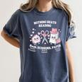 Women's Nothing Beats Reading Book Lover Statement Women's Comfort Colors T-Shirt Moss