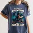 In a World Of Bookworms Be a Book Dragon Reading Women's Comfort Colors T-Shirt Moss