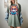 Adorable Book Lover Maine Coon Cat With Reading Glasses Cute Women's Comfort Colors T-Shirt Berry Adorable Book Lover Maine Coon Cat With Reading Glasses Cute Women's Comfort Colors T-Shirt Berry